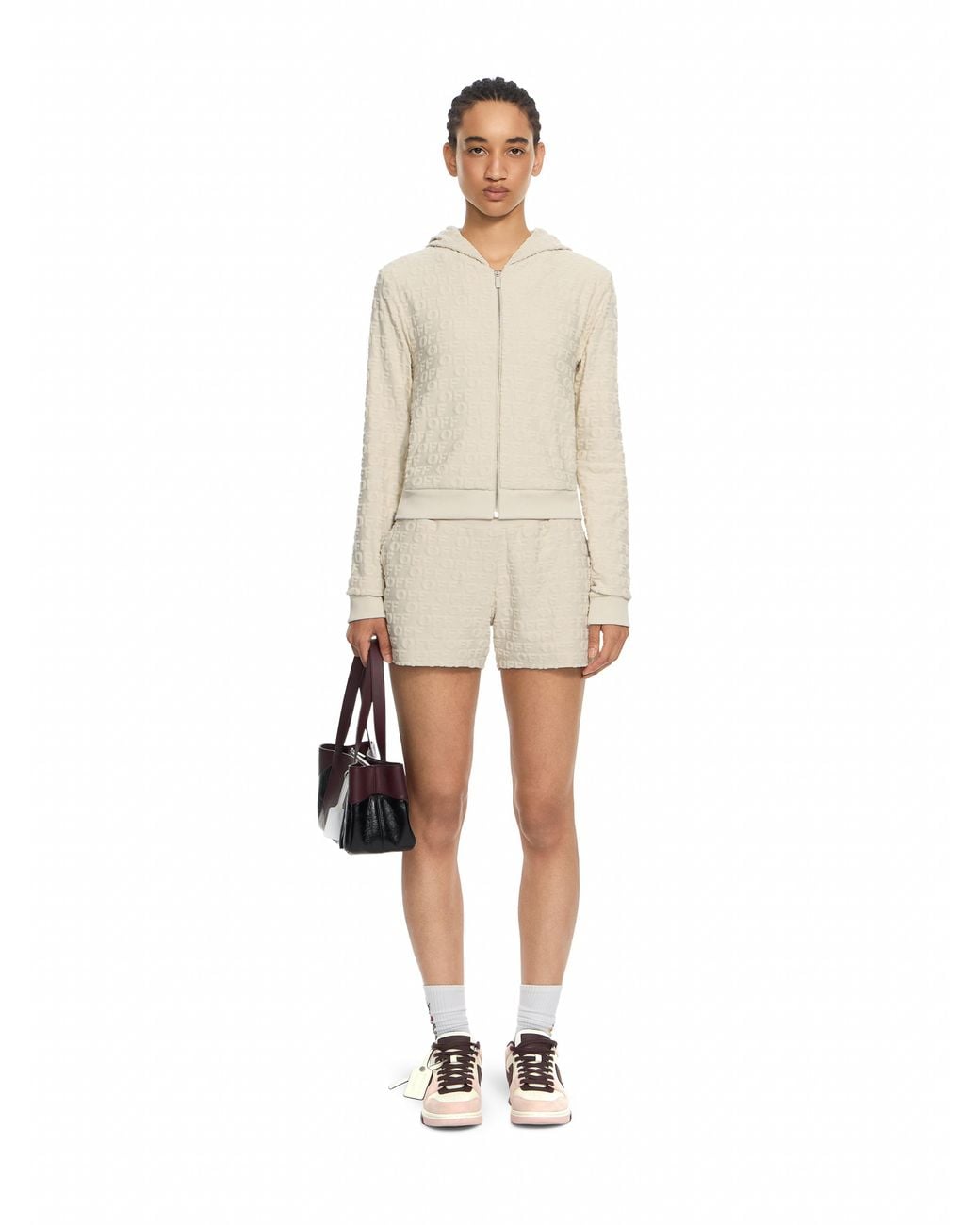 Off-White c/o Virgil Abloh White Terry Off Slim Zip-Up Hoodie