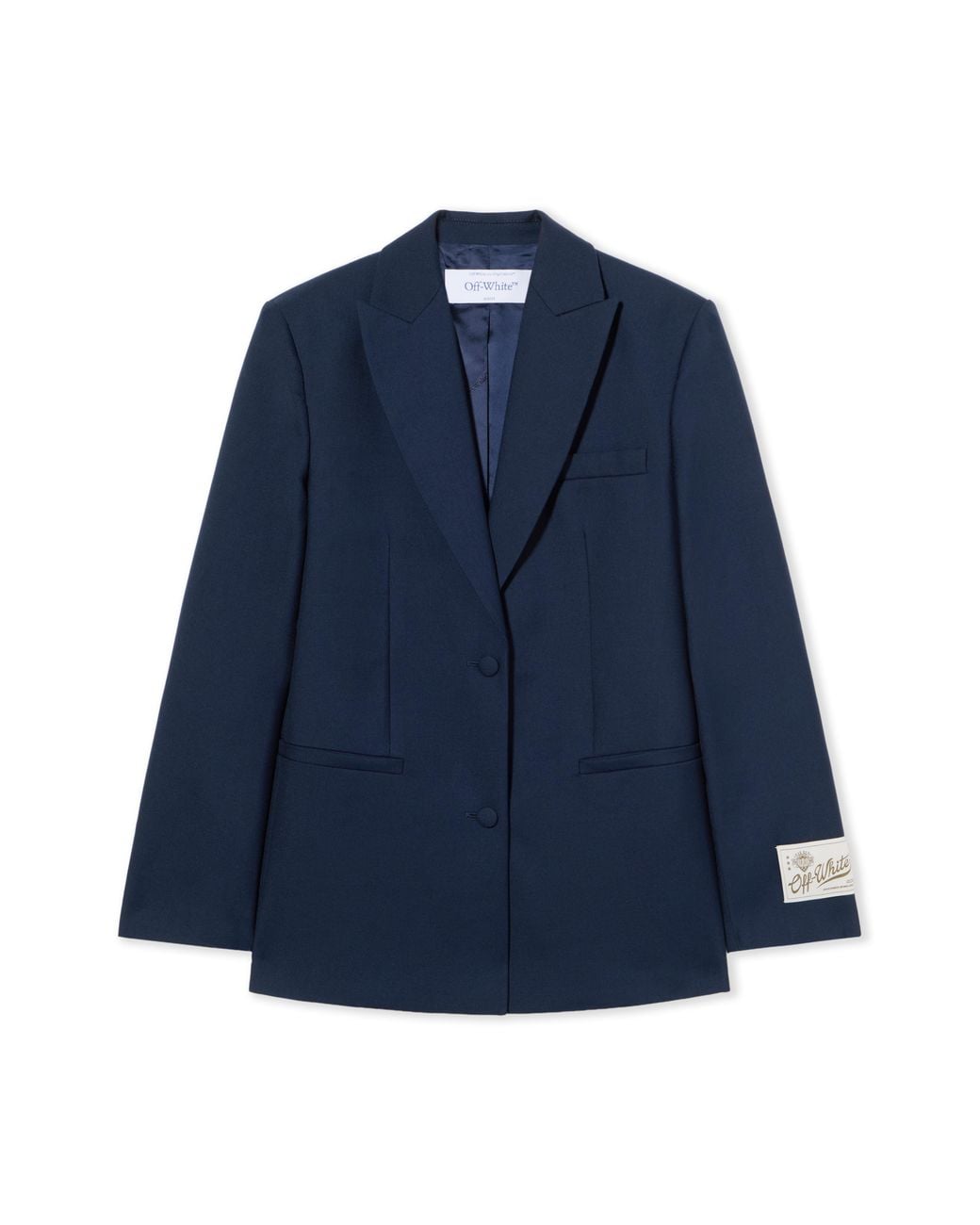 Off-White c/o Virgil Abloh Blue Gabardine Label Tomboy Blazer