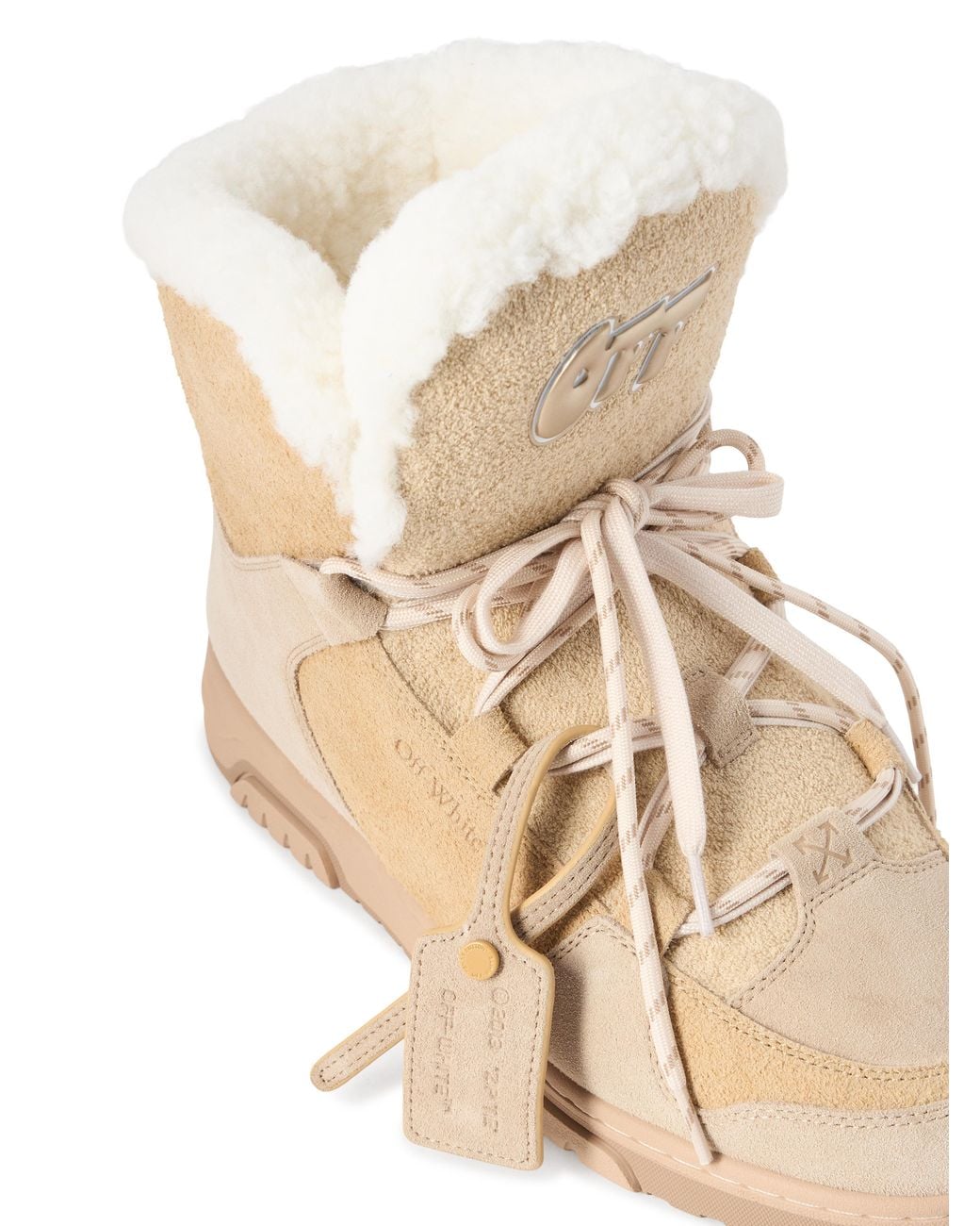 Off-White c/o Virgil Abloh Natural Shearling Winter Boot
