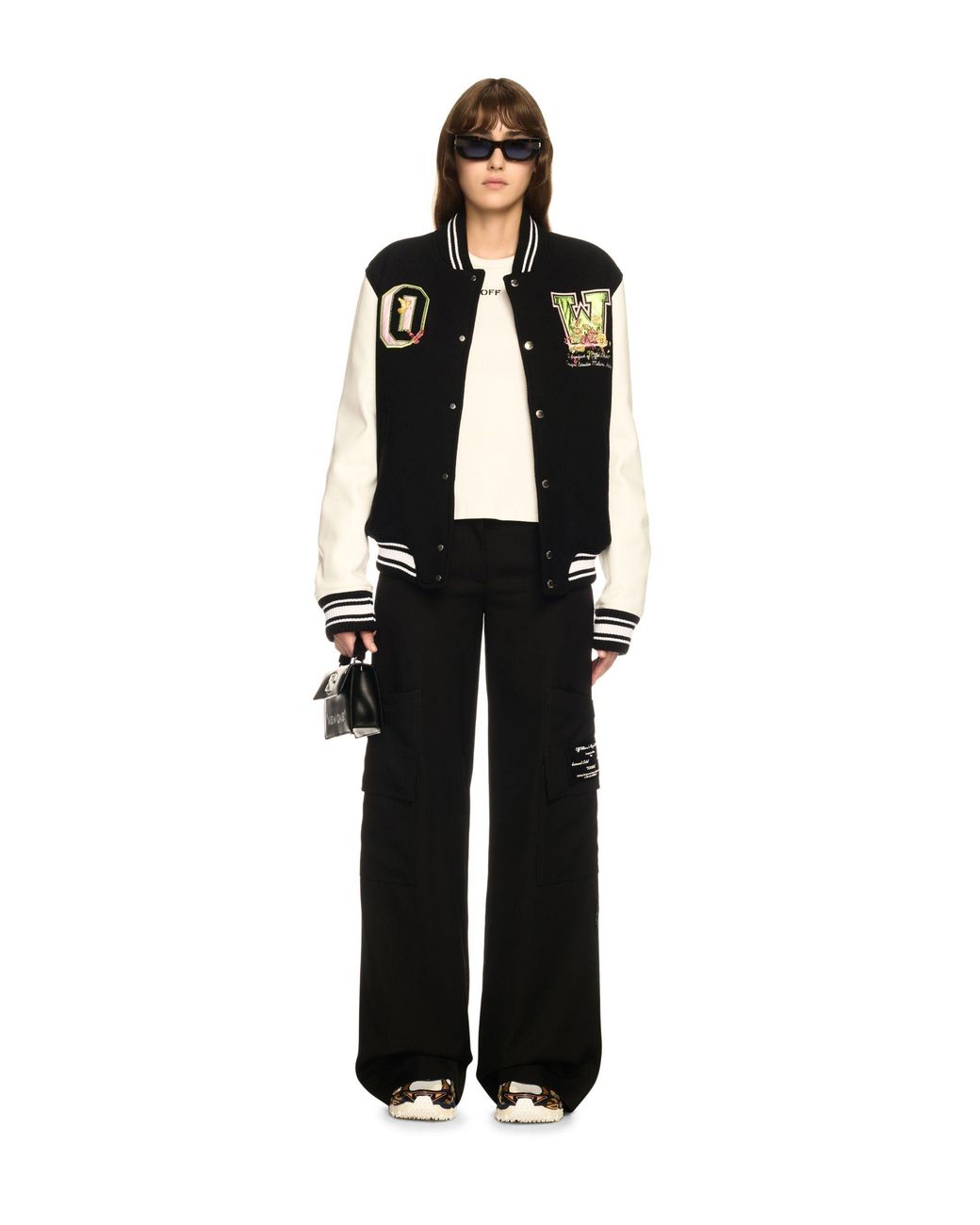 Off-White c/o Virgil Abloh Black Wo Flowers Varsity