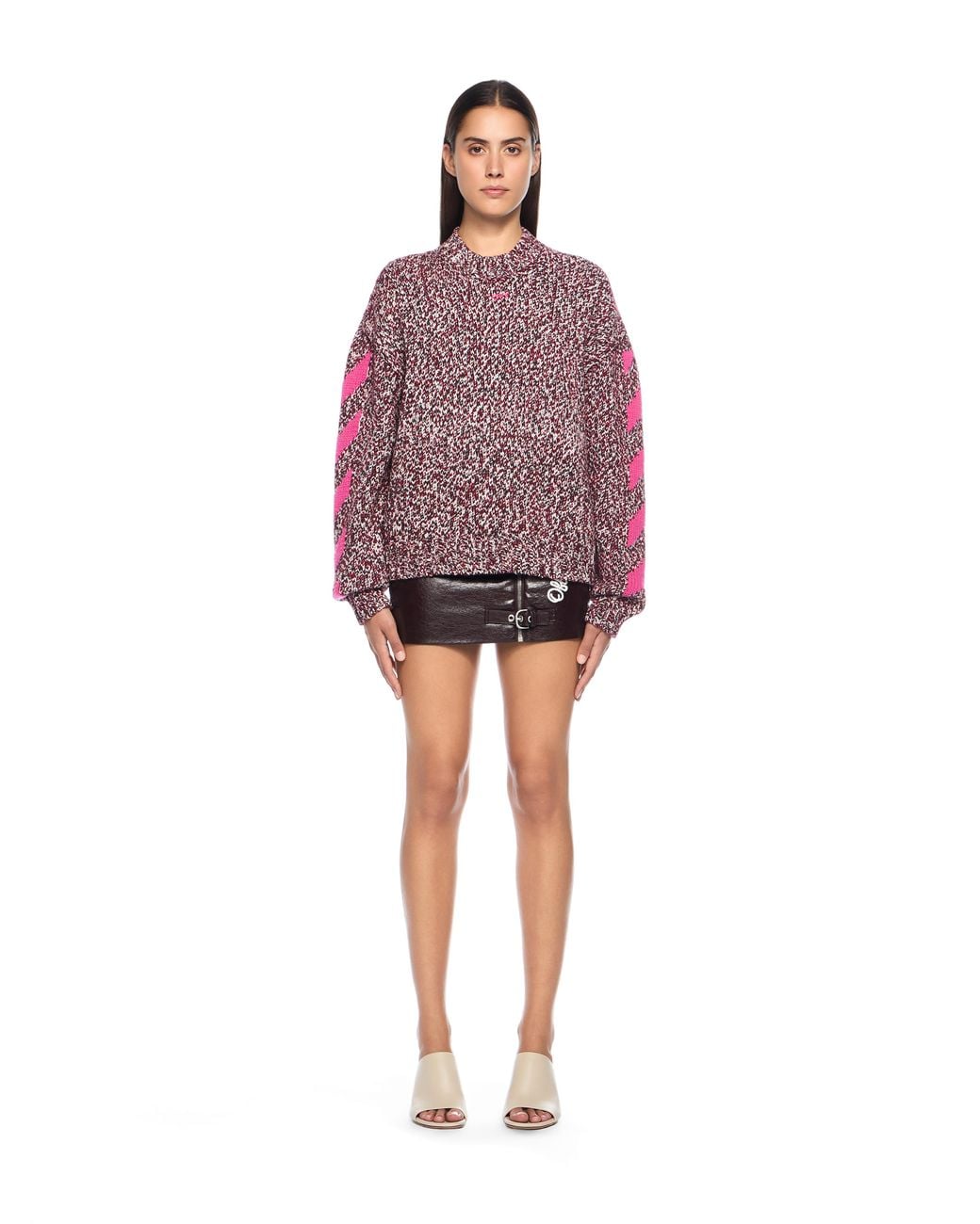 Off-White c/o Virgil Abloh Red Mouline Arrow Knit Crewneck Sweater