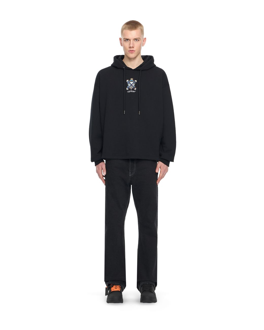 Off-White c/o Virgil Abloh Black Jewel Arrow Loose Hoodie for men