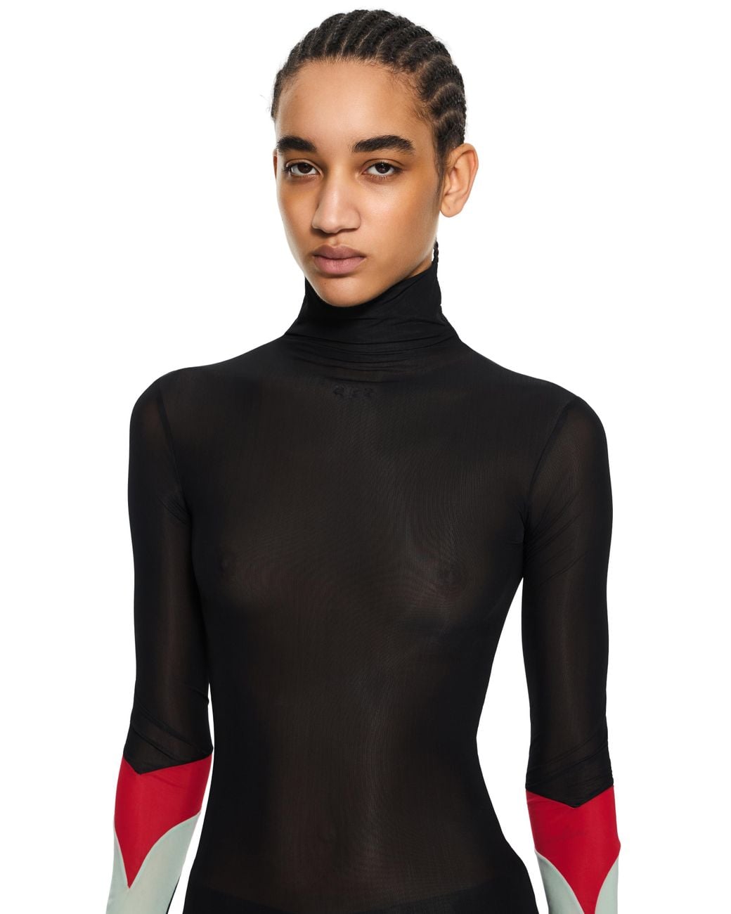 Off-White c/o Virgil Abloh Black Long-Sleeved Turtleneck With Color Insert