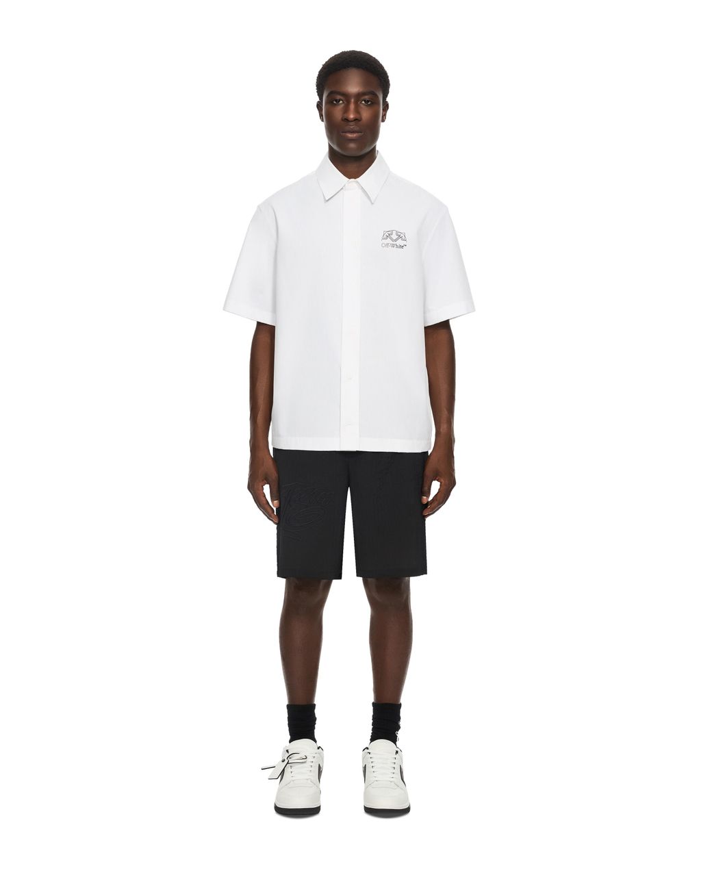 Off-White c/o Virgil Abloh White Off Line Half Arrow Poplin Slim Bowling Shirt for men