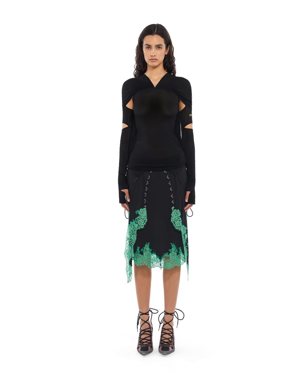 Off-White c/o Virgil Abloh Black Light Jersey Cross Collar Top