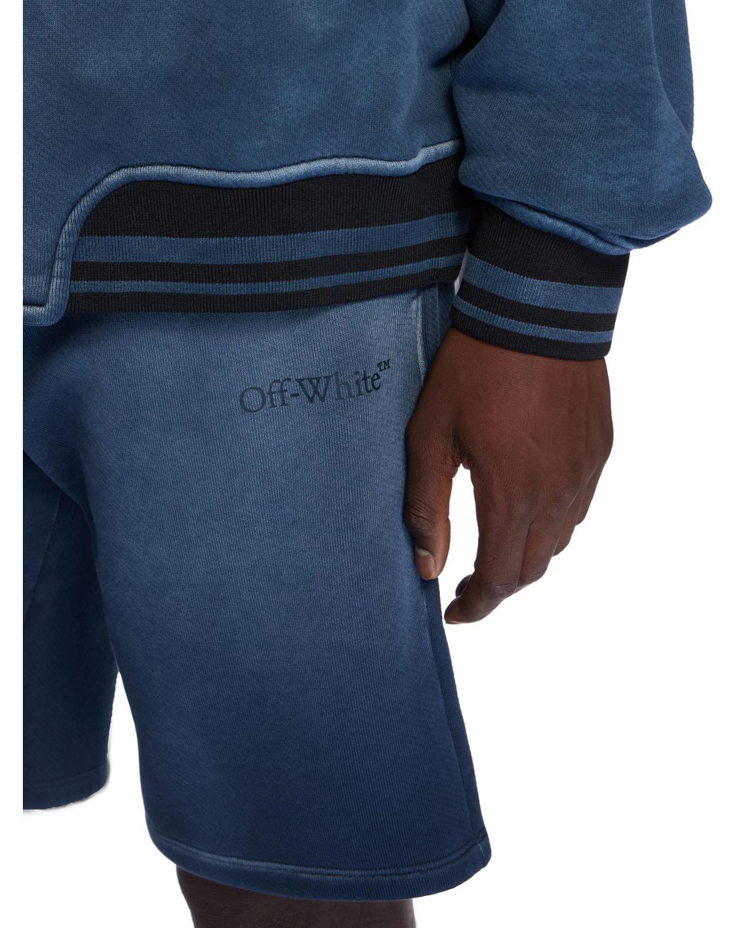 Off-White c/o Virgil Abloh Blue Laundry Diag Sweatshorts for men