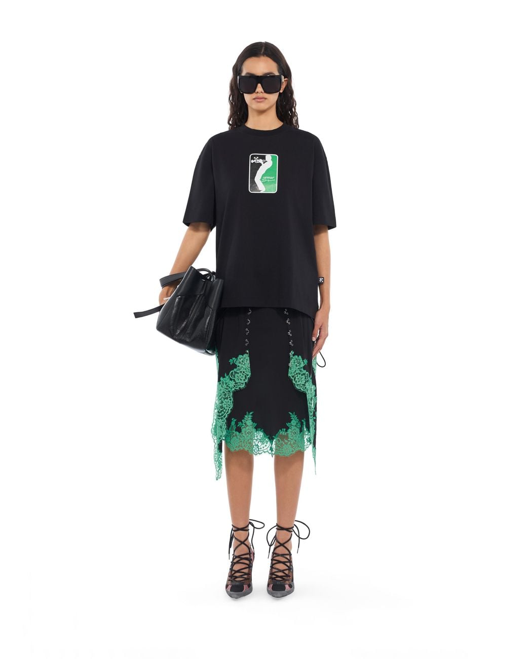 Off-White c/o Virgil Abloh Black Miles Davis League Skate T-Shirt