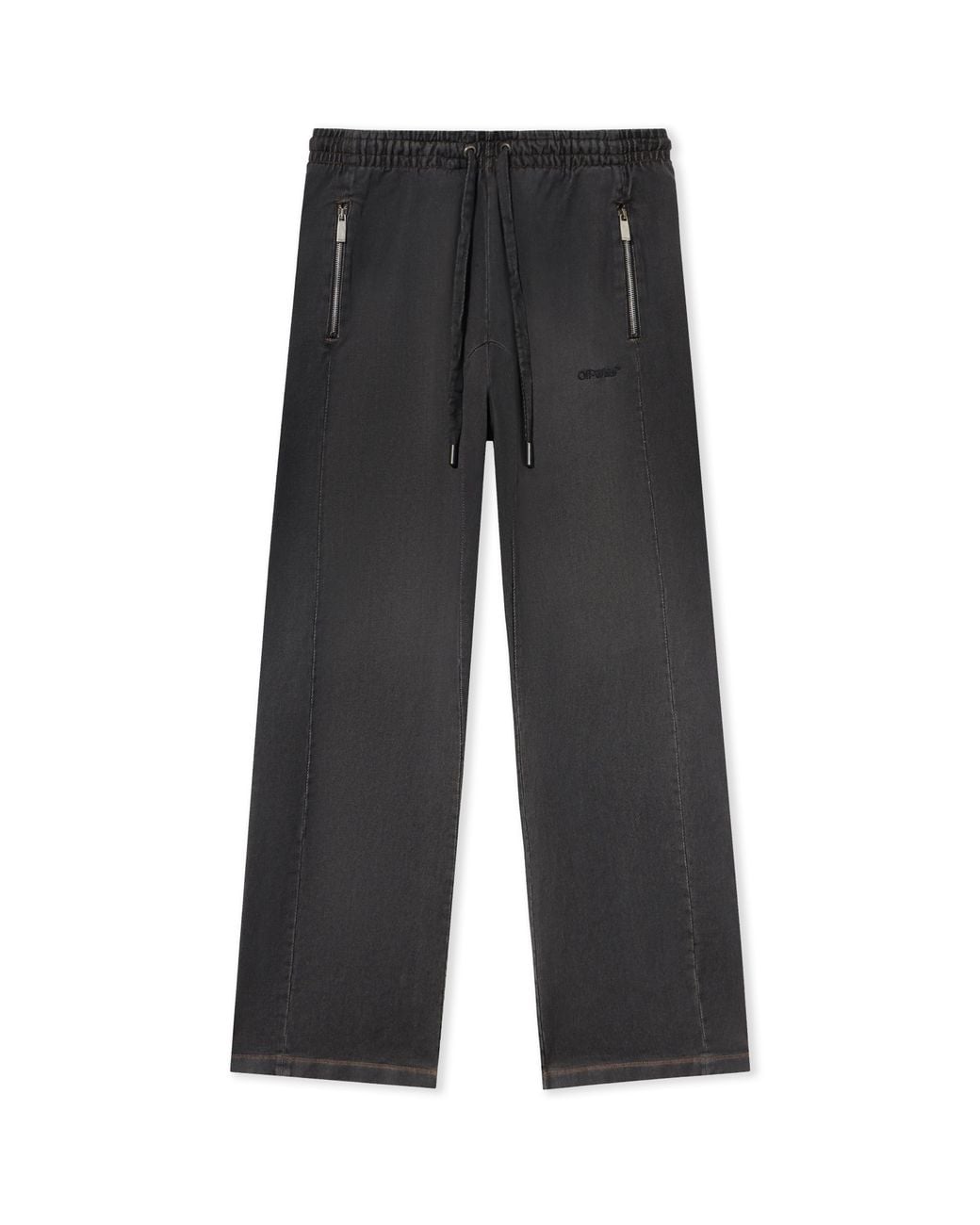 Off-White c/o Virgil Abloh Black Distressed Diag Slouchy Sweatpants for men