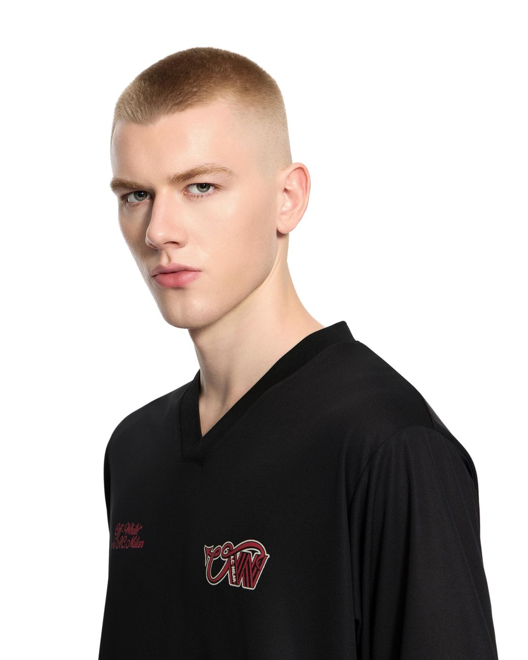 Off-White c/o Virgil Abloh Black Off- C/O Ac Milan Tech T-Shirt for men