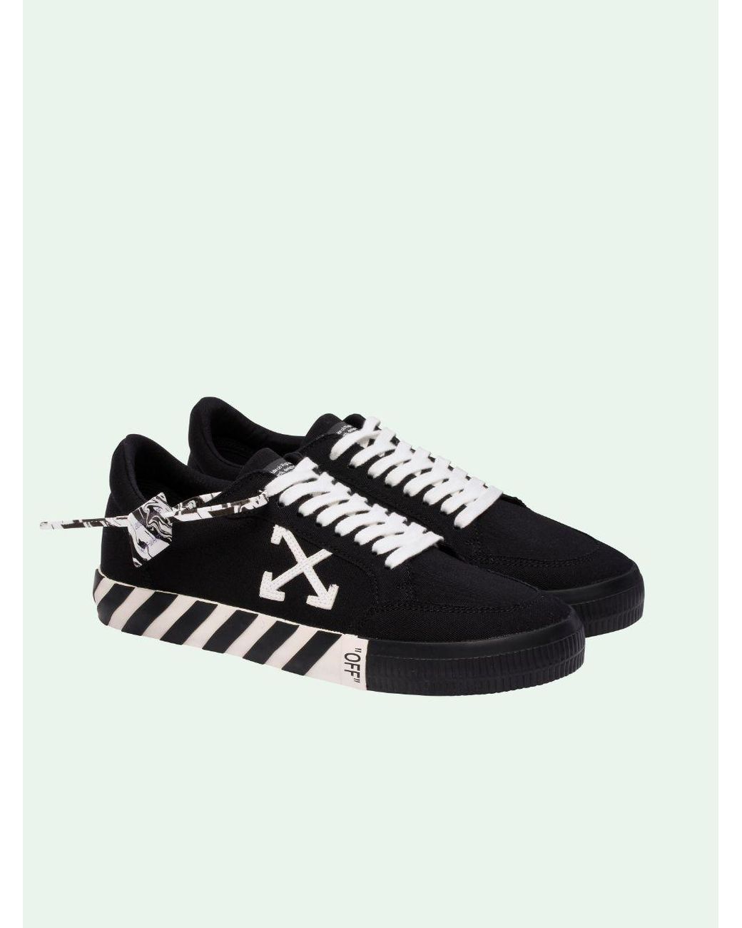 Off-White c/o Virgil Abloh Vulcan Low Leather Trainers in Black/White ...