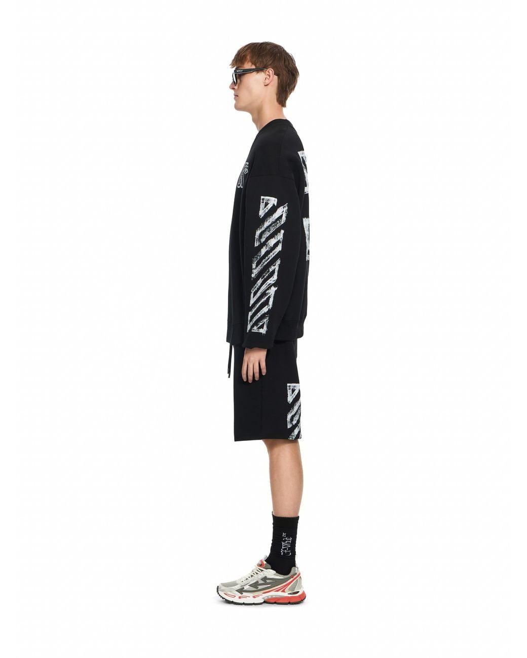 Off-White c/o Virgil Abloh Black Motion Arrow Skate Sweat Shorts for men