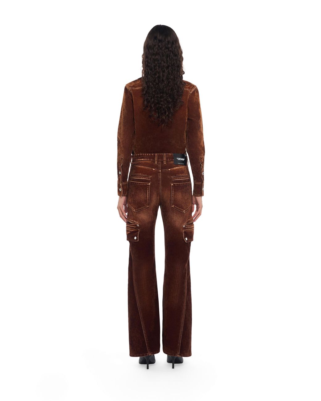 Off-White c/o Virgil Abloh Brown Eyelet Flock Cargo Pants