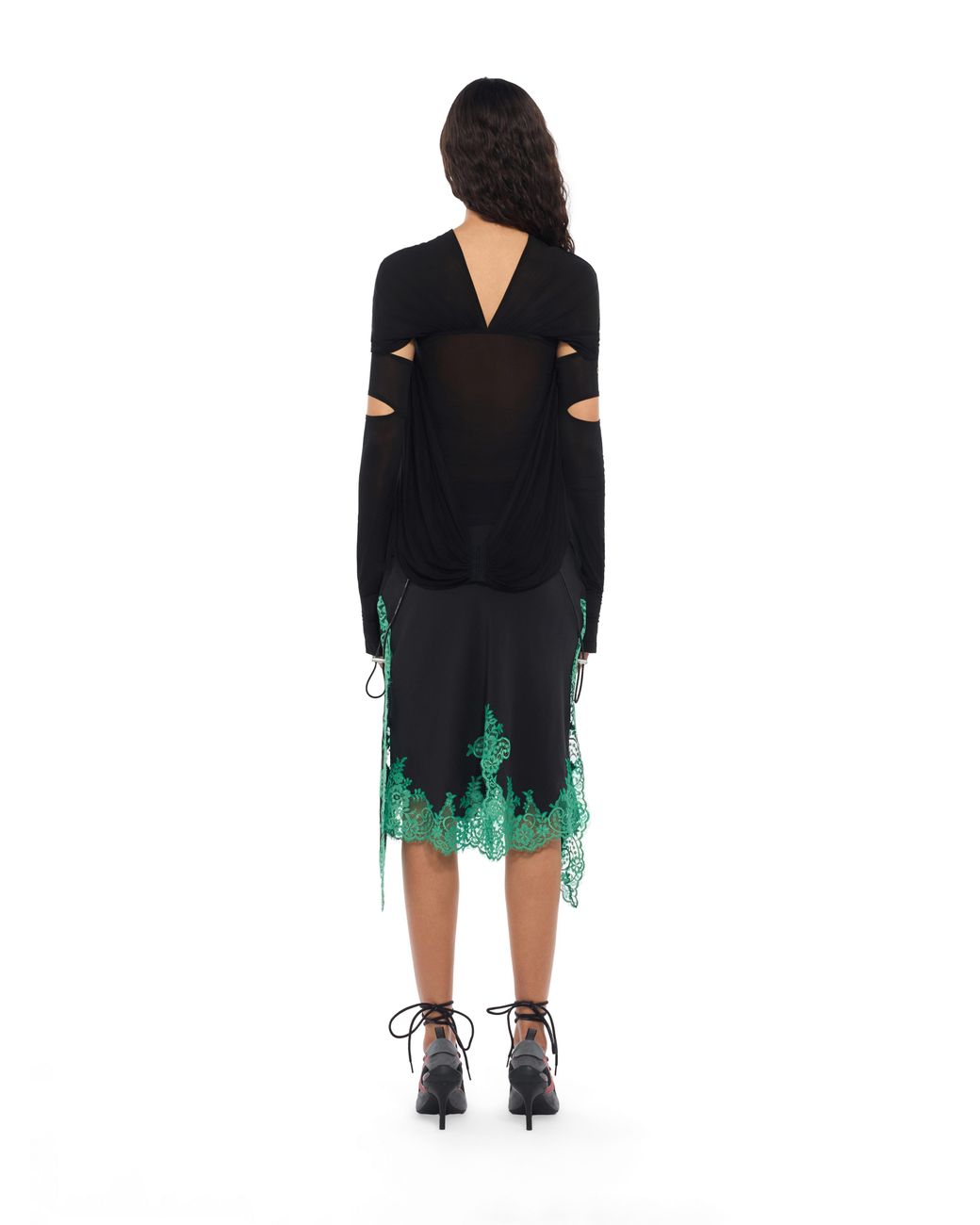 Off-White c/o Virgil Abloh Black Light Jersey Cross Collar Top