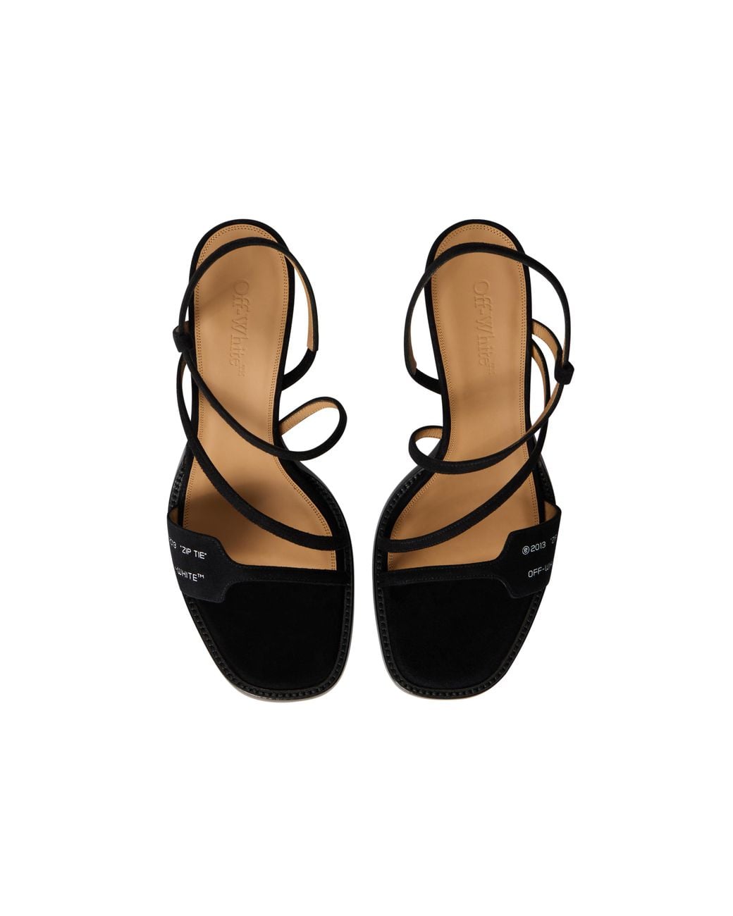 Off-White c/o Virgil Abloh Brown Zip Tie Loop Sandals