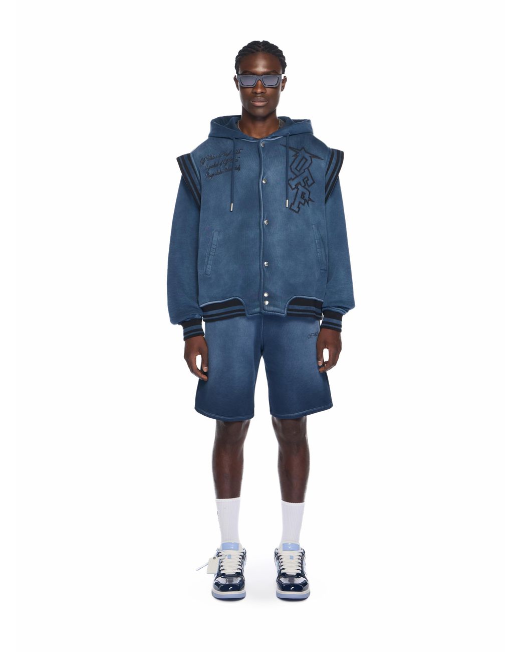 Off-White c/o Virgil Abloh Blue Laundry Diag Sweatshorts for men