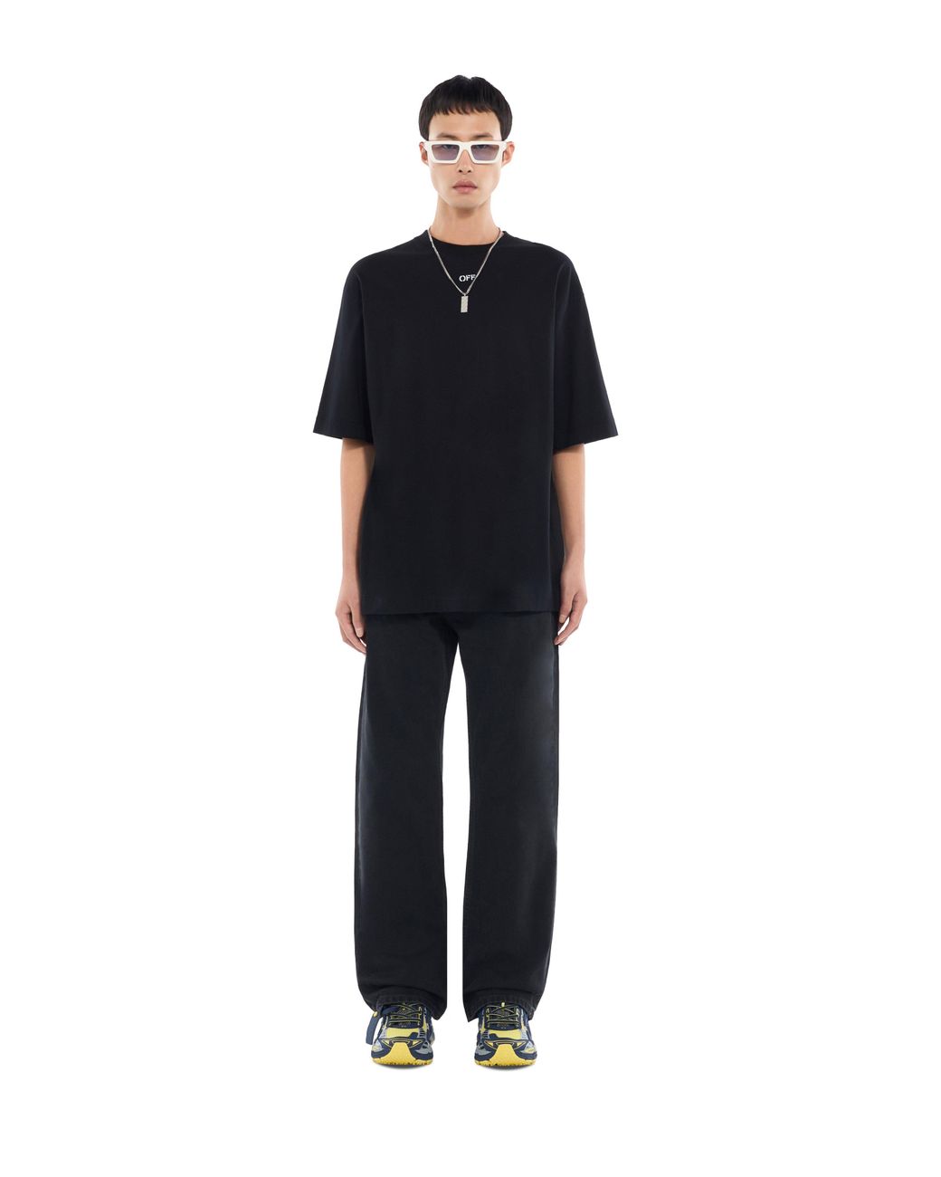 Off-White c/o Virgil Abloh Black Scribble Narciso Skate Short Sleeve T-Shirt for men