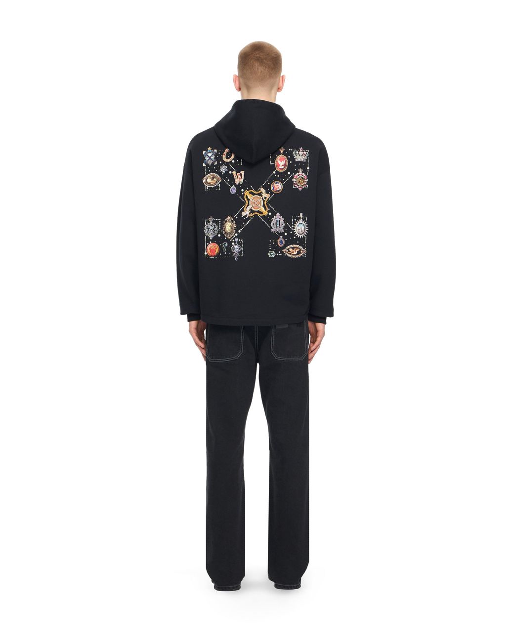 Off-White c/o Virgil Abloh Black Jewel Arrow Loose Hoodie for men