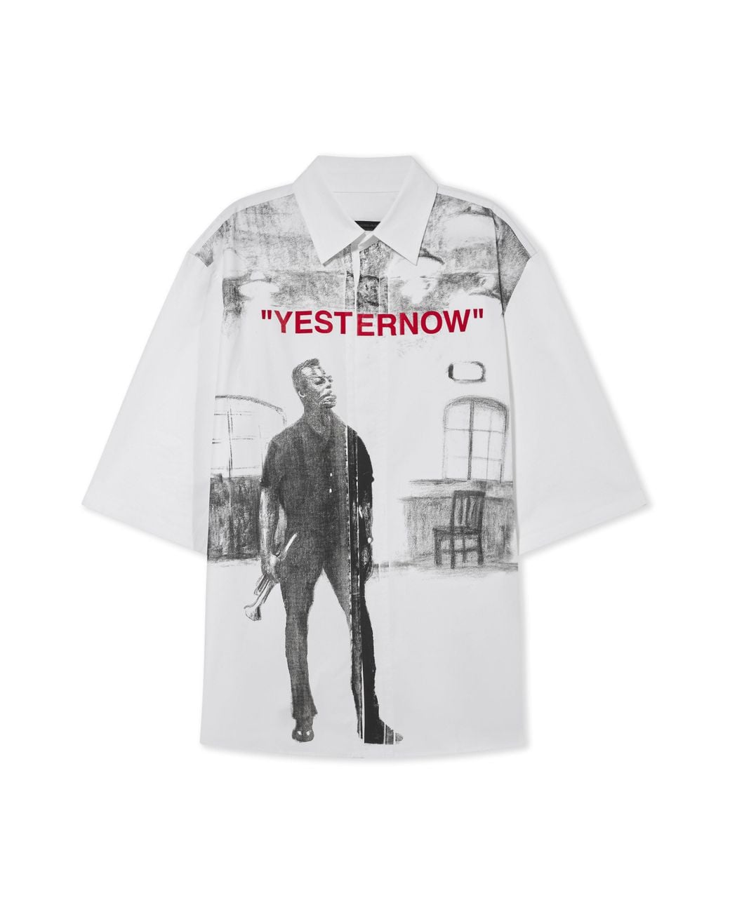 Off-White c/o Virgil Abloh White Miles Davis Yesternow Regular Short Sleeve Shirt for men