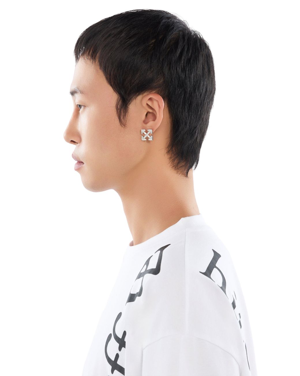 Off-White c/o Virgil Abloh White Bling Arrow Mono Earring for men