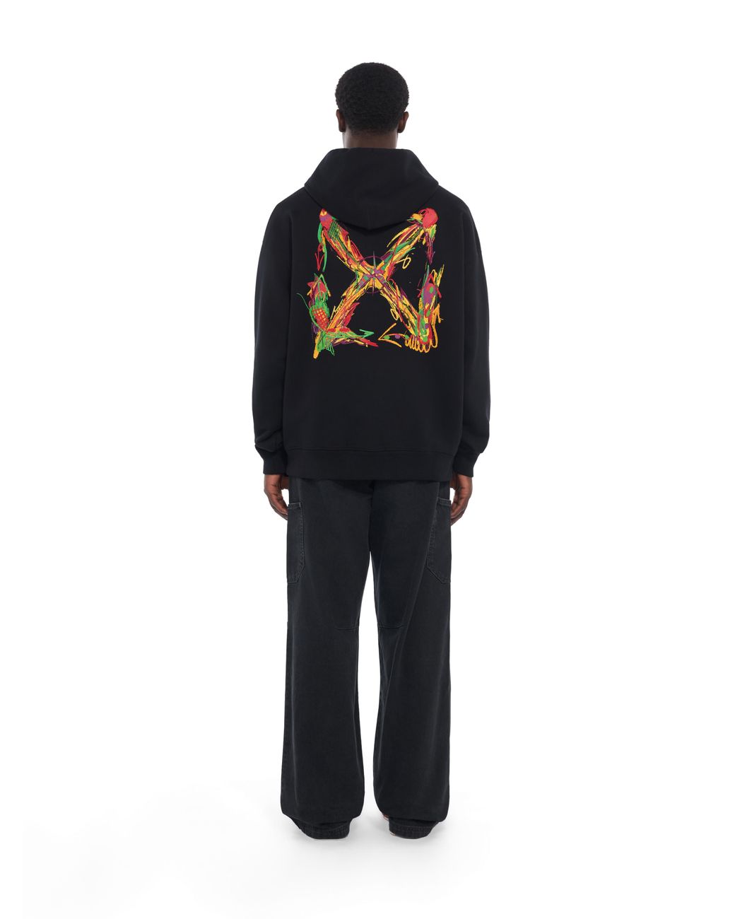 Off-White c/o Virgil Abloh Black Miles Davis Arrow Trumpet Skate Hoodie for men
