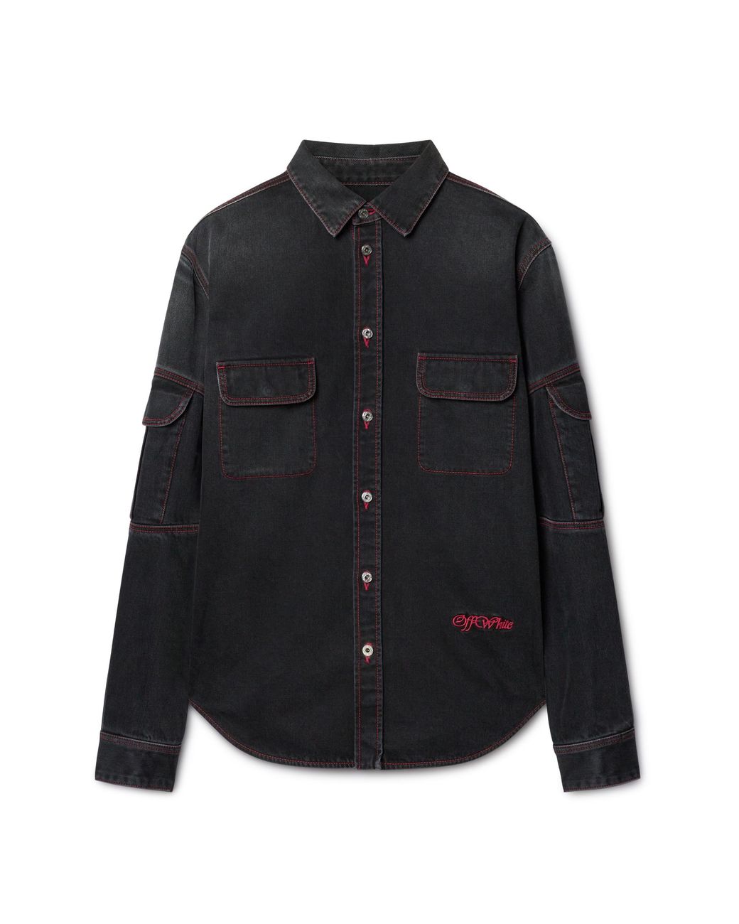 Off-White c/o Virgil Abloh Black Script Samurai Den Shirt for men