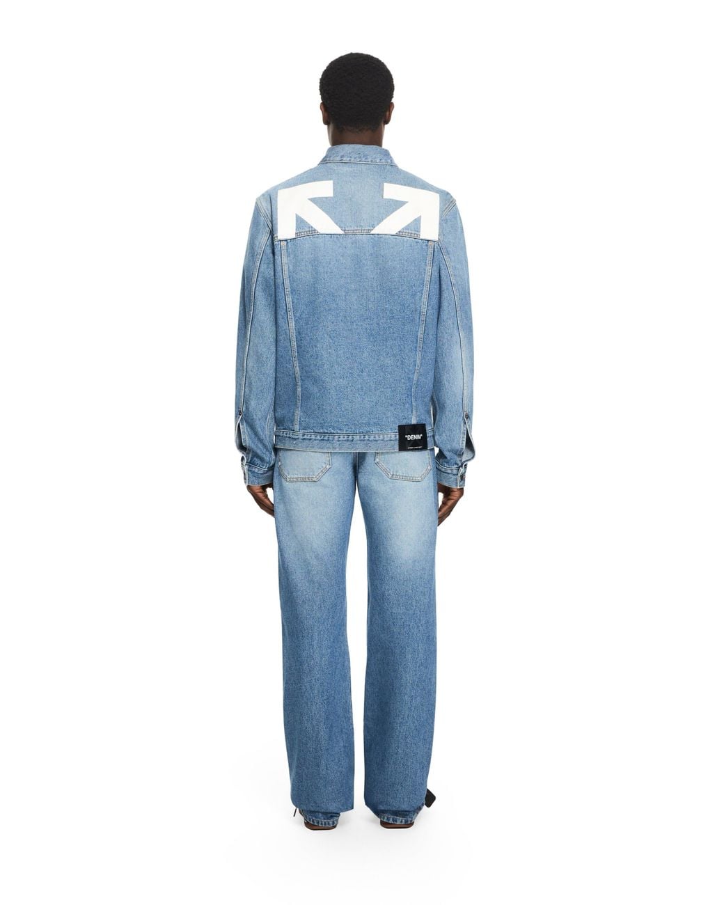 Off-White c/o Virgil Abloh Blue Half Arrow Denim Skate Jacket for men