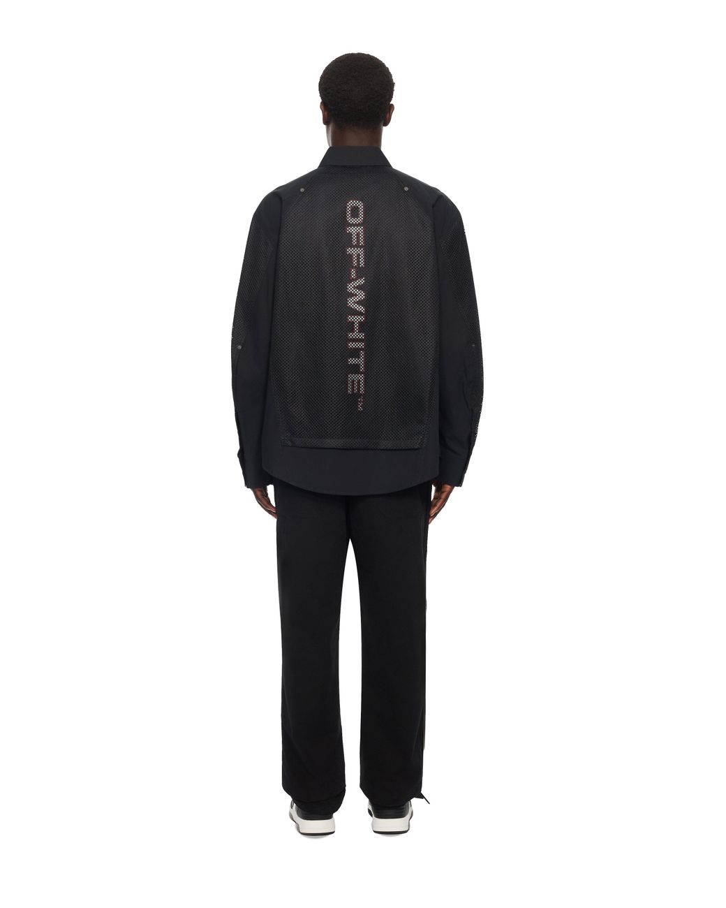 Off-White c/o Virgil Abloh Black Racing Staff Mesh Overshirt for men