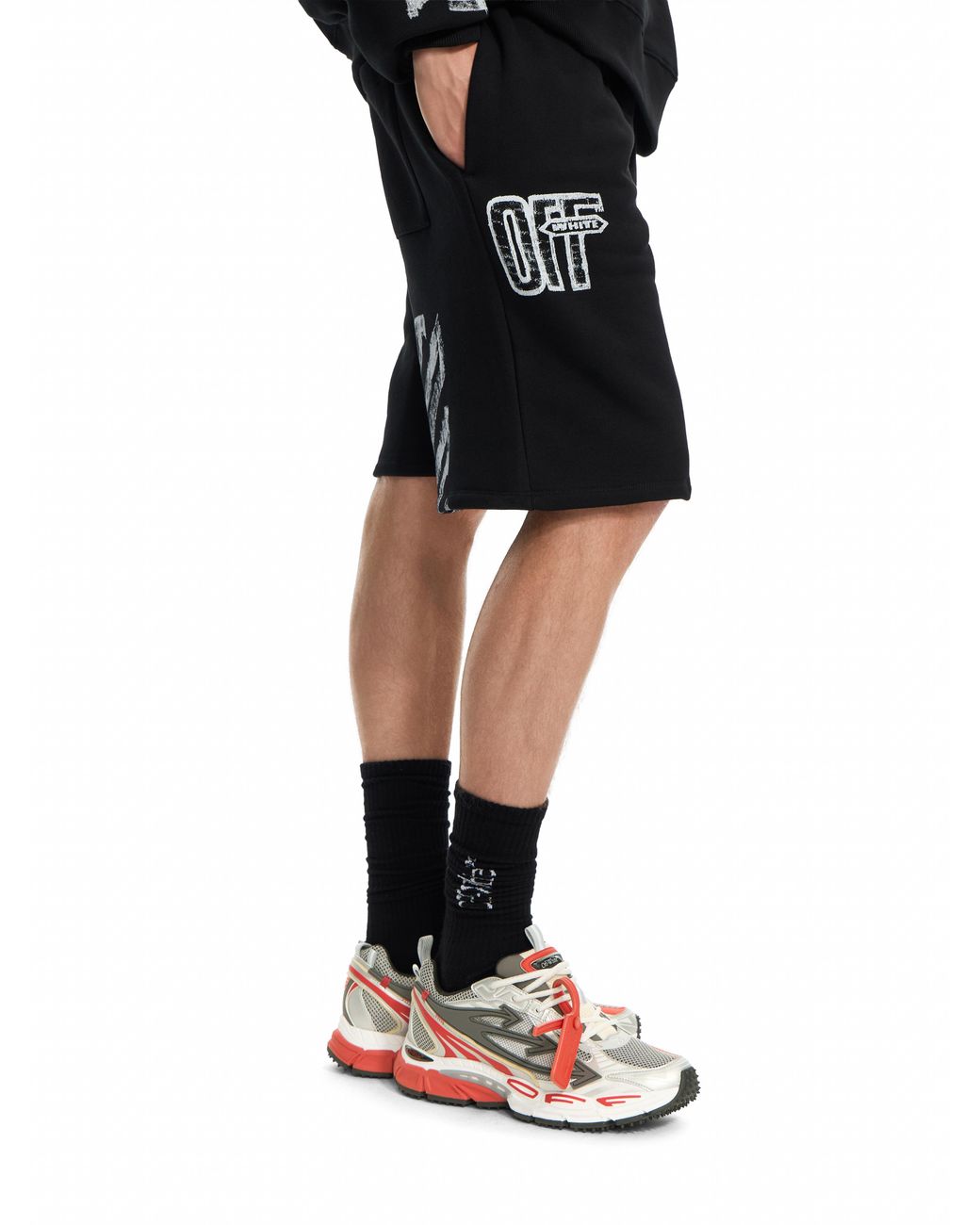 Off-White c/o Virgil Abloh Black Motion Arrow Skate Sweat Shorts for men