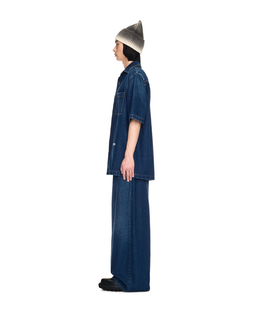 Off-White c/o Virgil Abloh Blue Script Den Bowling Shirt for men