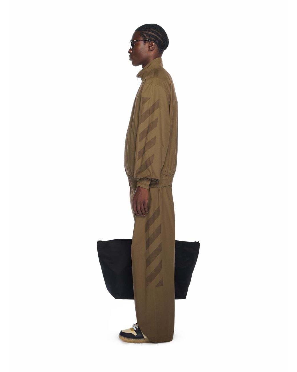 Off-White c/o Virgil Abloh Green Diagonal Cotton Trackpants for men