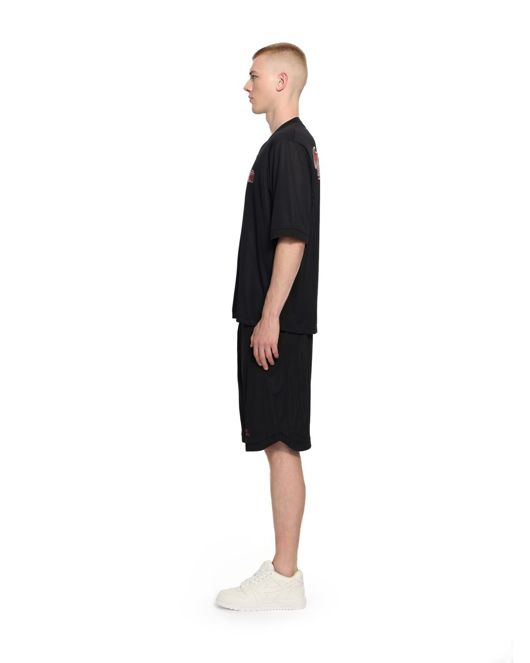 Off-White c/o Virgil Abloh Black Off- C/O Ac Milan Tech T-Shirt for men