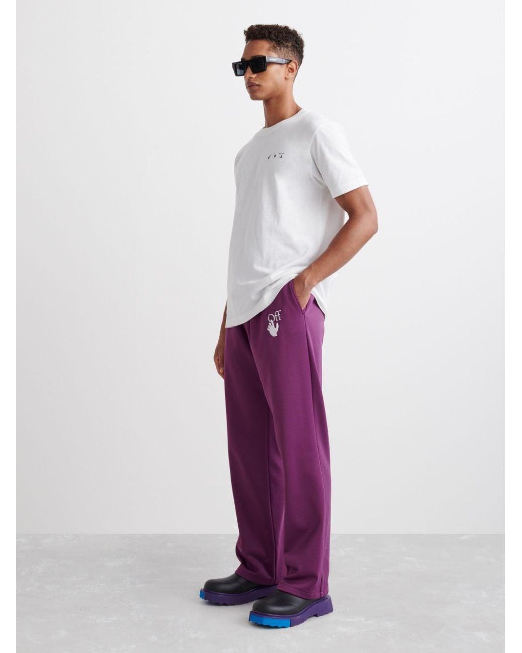 Off-White c/o Virgil Abloh Hand Off Slim Trackpant in Purple for Men | Lyst