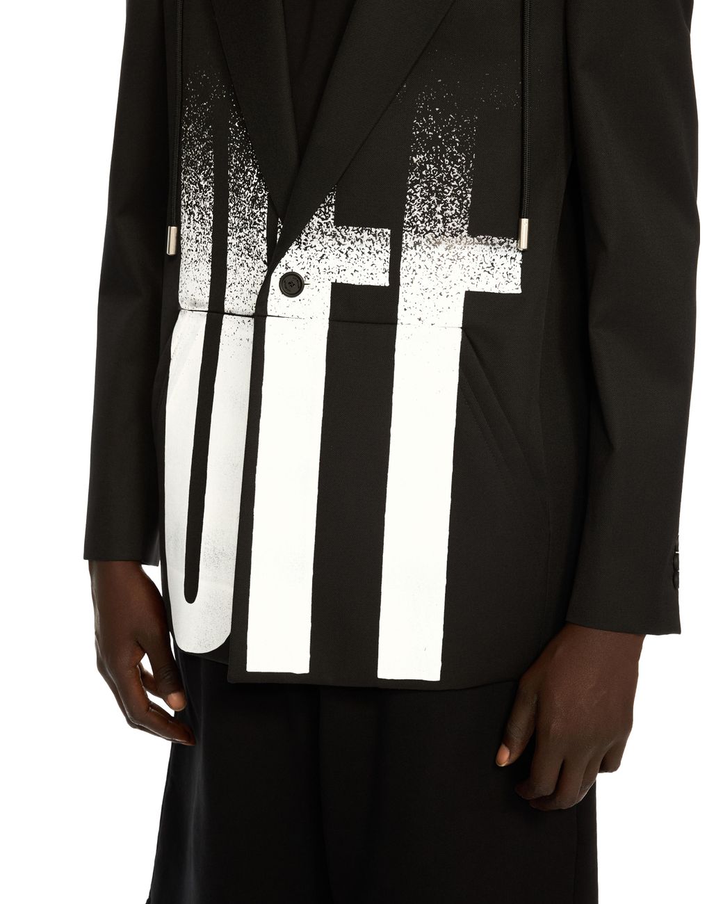 Off-White c/o Virgil Abloh Black Big Off Gradient Wool Hood Jacket for men