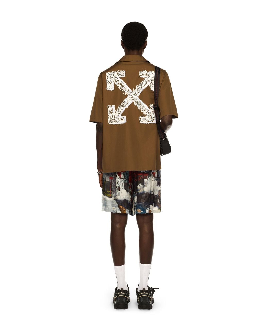 Off-White c/o Virgil Abloh Brown Scribble Arrow Poplin Shirt for men