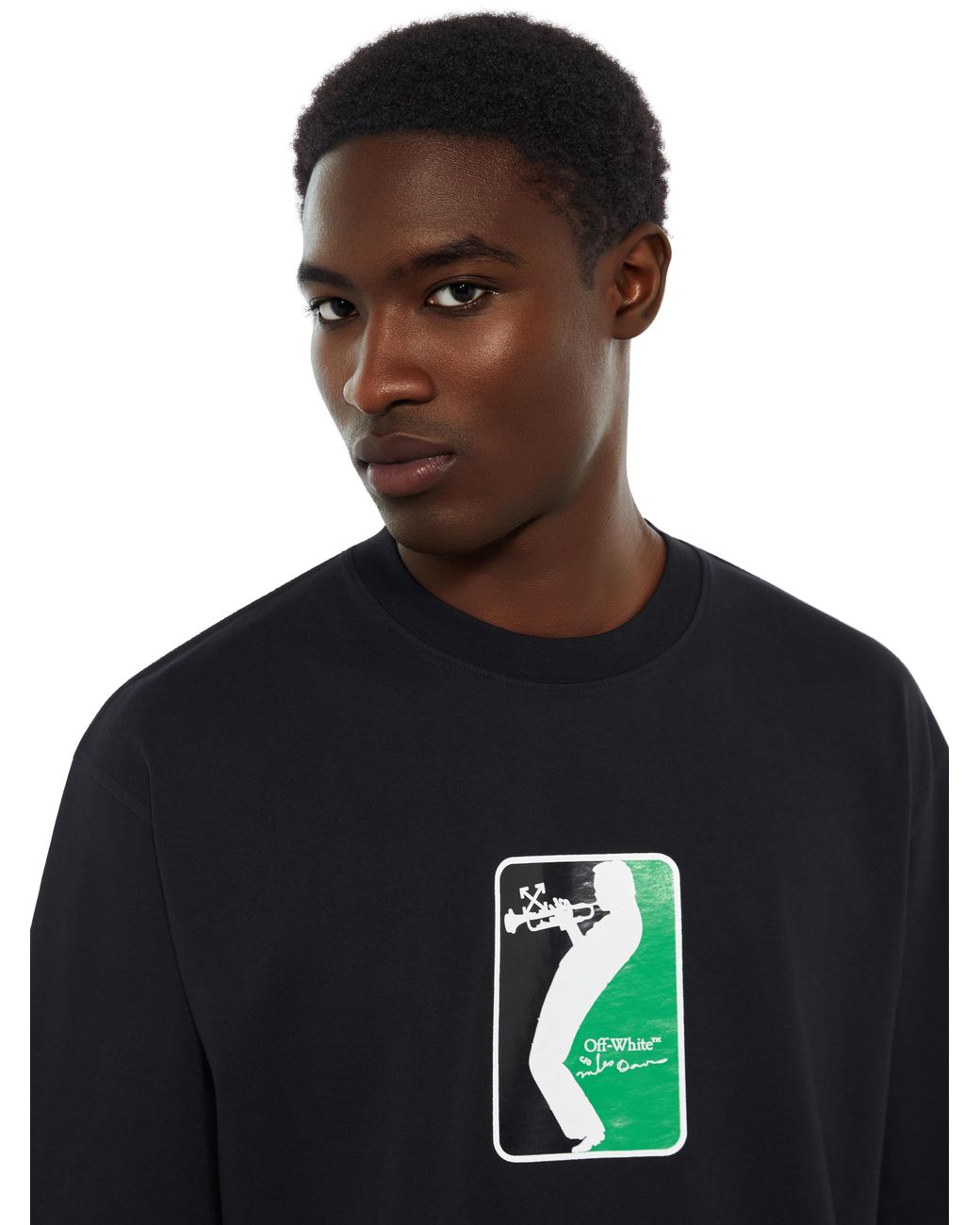 Off-White c/o Virgil Abloh Black Miles Davis League Skate T-Shirt for men