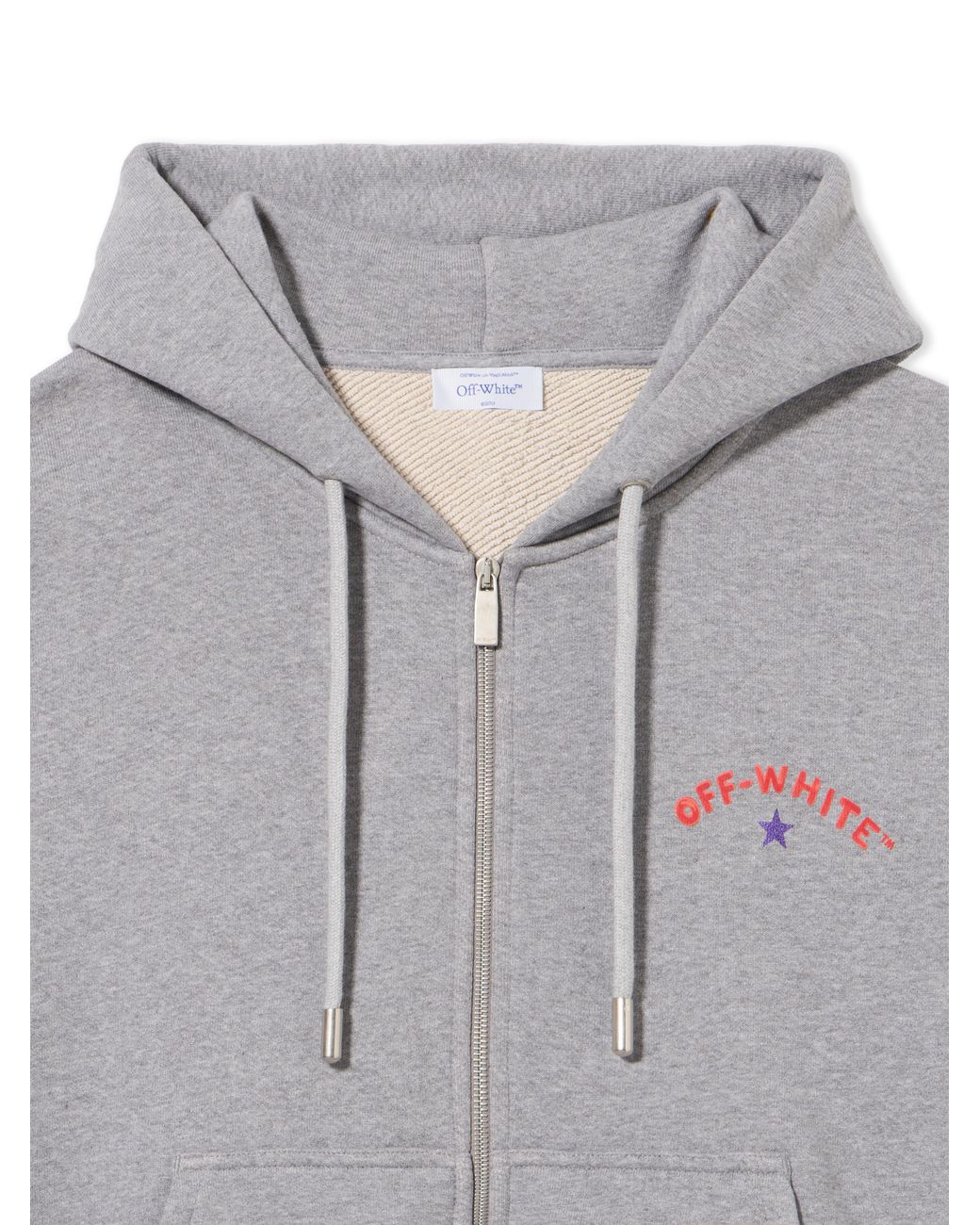 Off-White c/o Virgil Abloh Gray Star Arrow Zip Skate Hoodie for men