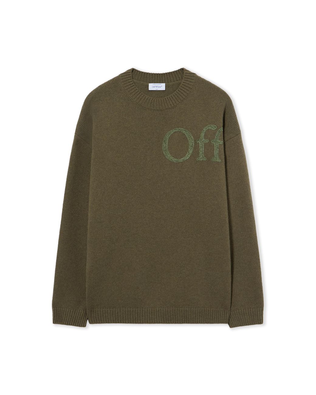 Off-White c/o Virgil Abloh Green Bookish Shared Knit Crewneck for men