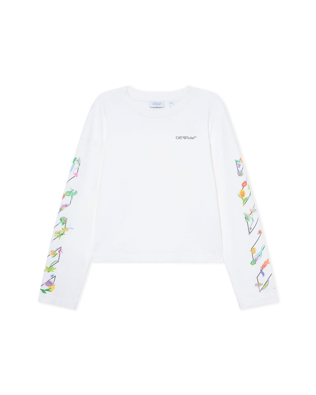 Off-White c/o Virgil Abloh White Diagonal Glowing Flower Long-Sleeved T-Shirt
