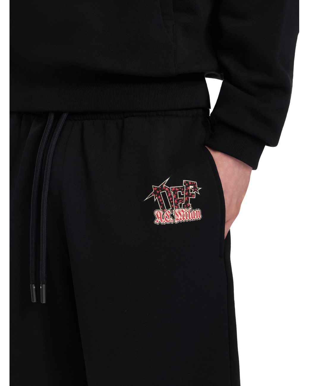 Off-White c/o Virgil Abloh Black Off- C/O Ac Milan Skate Sweatshorts for men