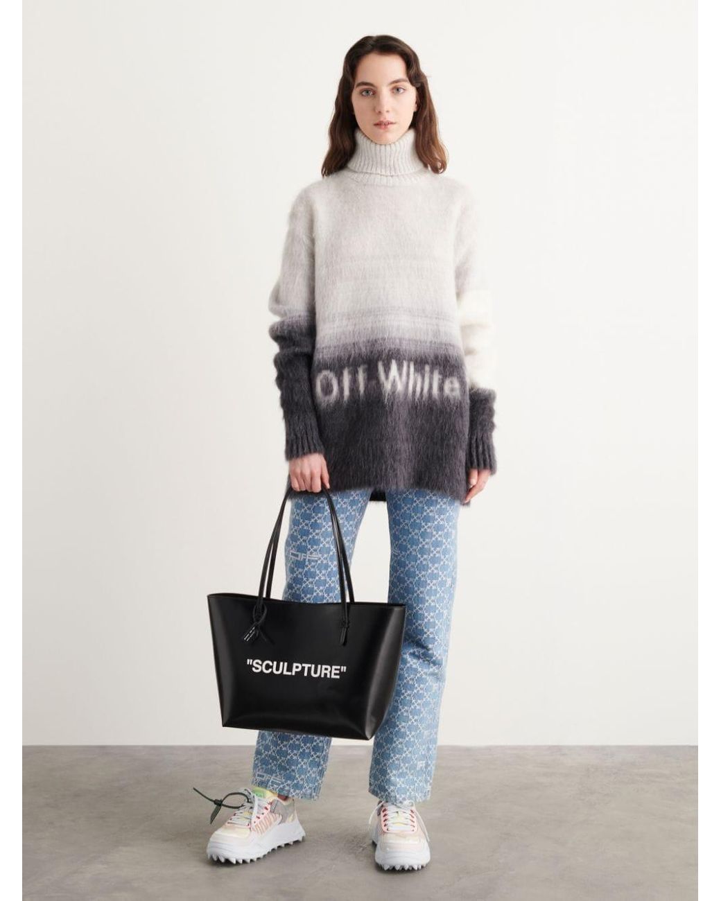 OFF-WHITE Day-Off 33 leather-trimmed printed PVC tote