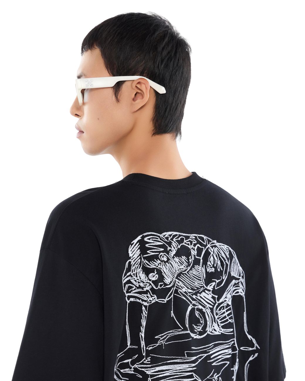 Off-White c/o Virgil Abloh Black Scribble Narciso Skate Short Sleeve T-Shirt for men