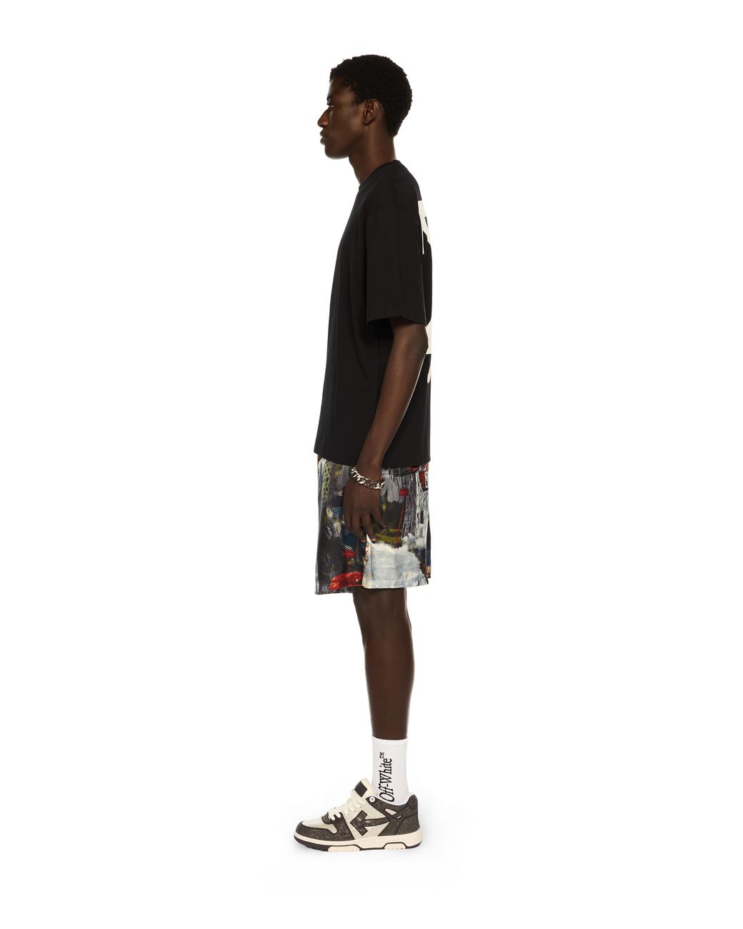 Off-White c/o Virgil Abloh Black Landscape Arrow Skate Logo Tee for men