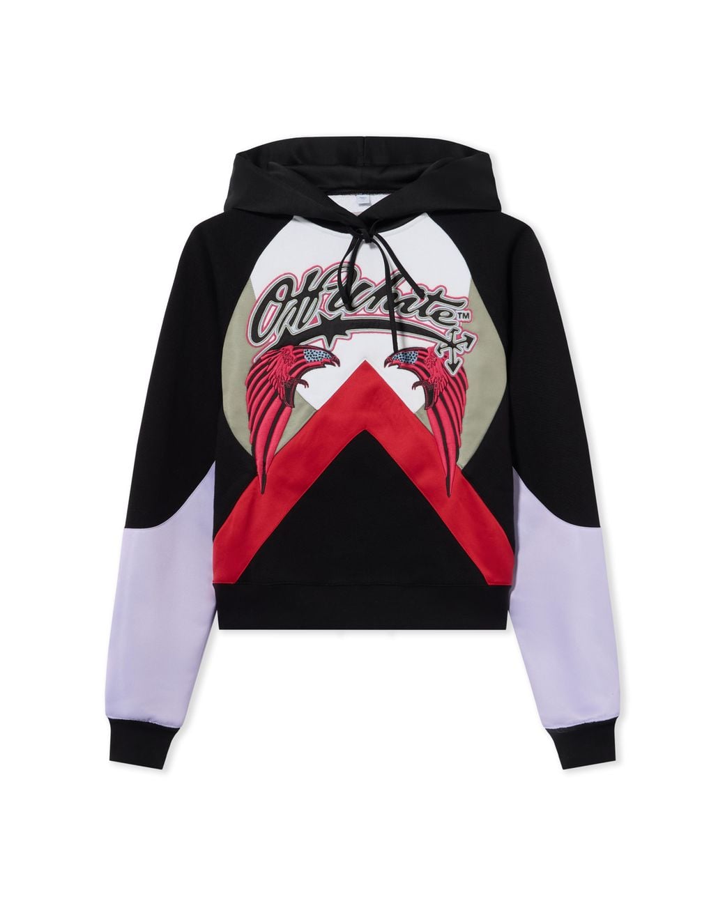 Off-White c/o Virgil Abloh Red Double Eagle Color Block Hoodie