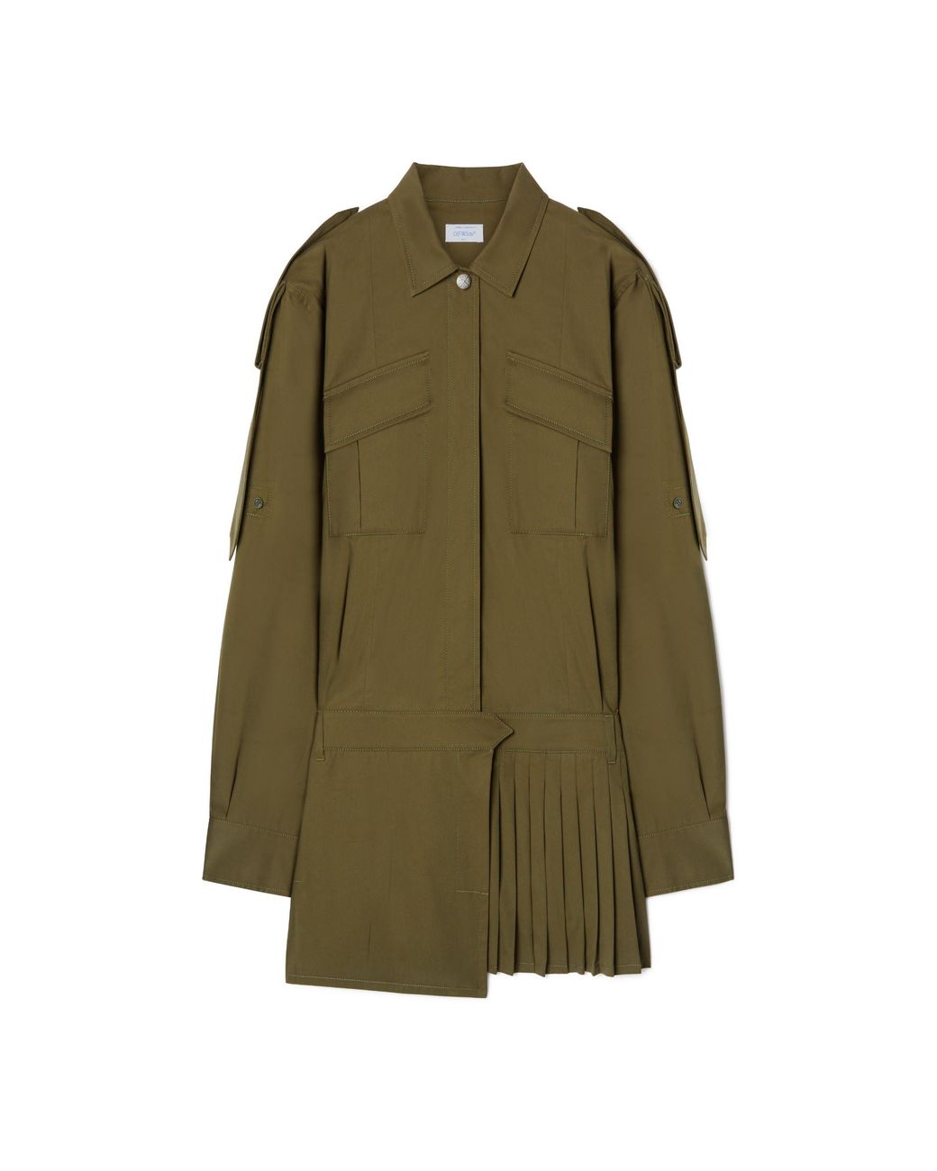 Off-White c/o Virgil Abloh Green Savana Cotton Mini Dress
