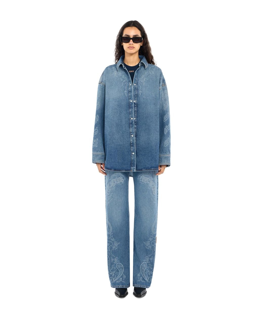 Off-White c/o Virgil Abloh Blue Paisley Susy Denim Pants