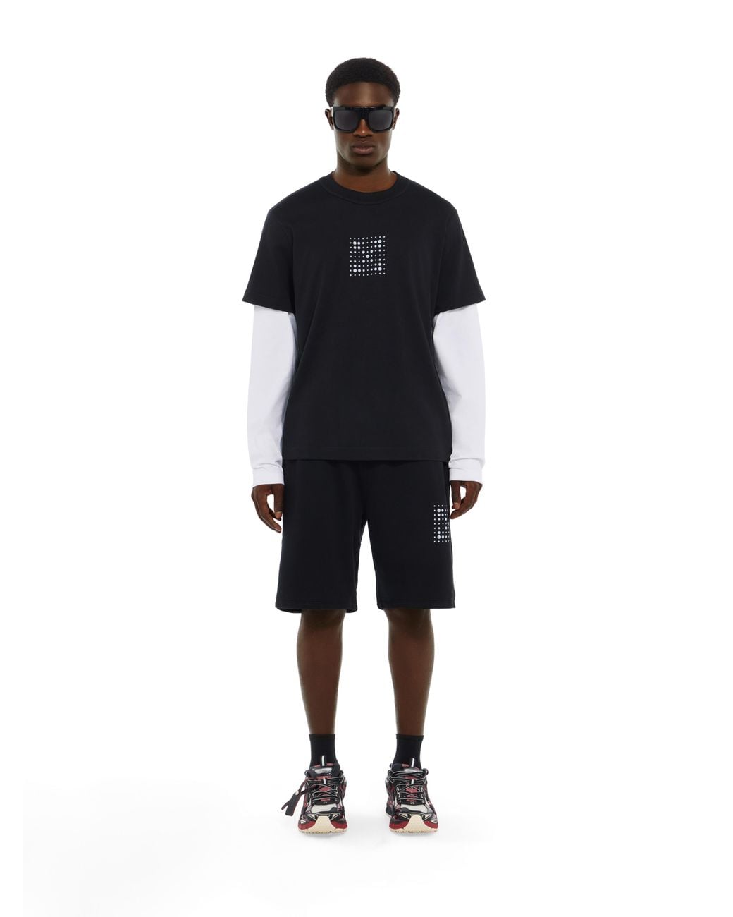 Off-White c/o Virgil Abloh Black Dotted Arrow Double Sleeve Regular Long Sleeve T-Shirt for men