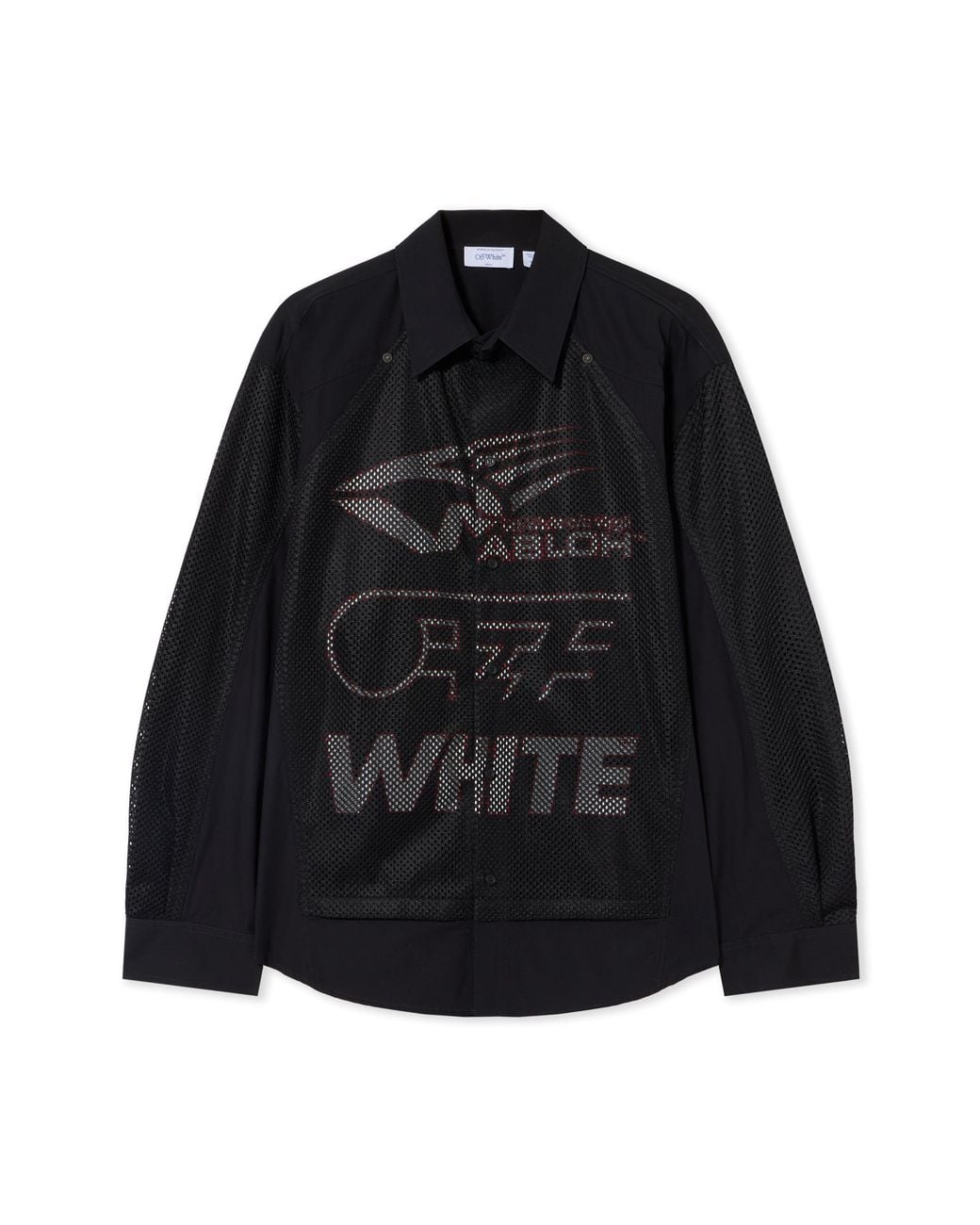 Off-White c/o Virgil Abloh Black Racing Staff Mesh Overshirt for men