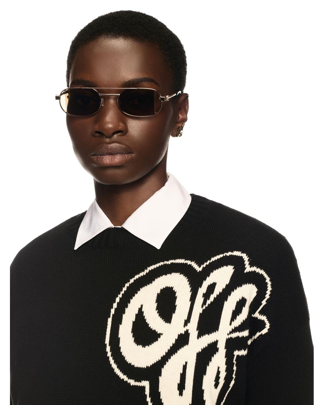 Off-White c/o Virgil Abloh Black Cotton Cashmere Script Sweater