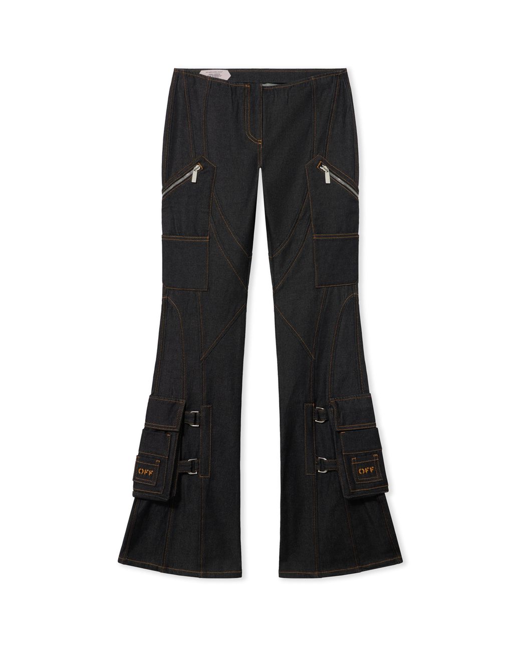 Off-White c/o Virgil Abloh Black Denim Pocket Belt Flare Pants