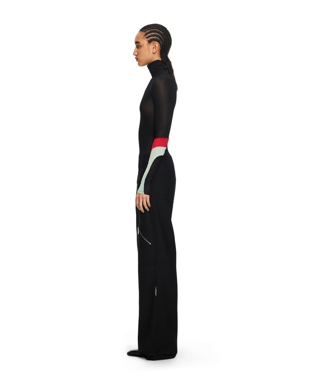 Off-White c/o Virgil Abloh Black Long-Sleeved Turtleneck With Color Insert